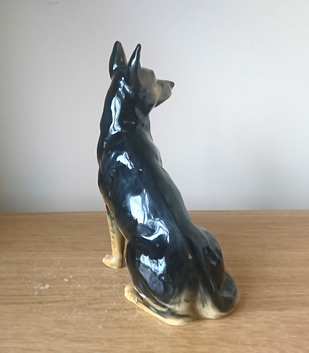 Vintage German Shepard Ceramic Dog Figurine Beswick Style Sculpture Ornament
