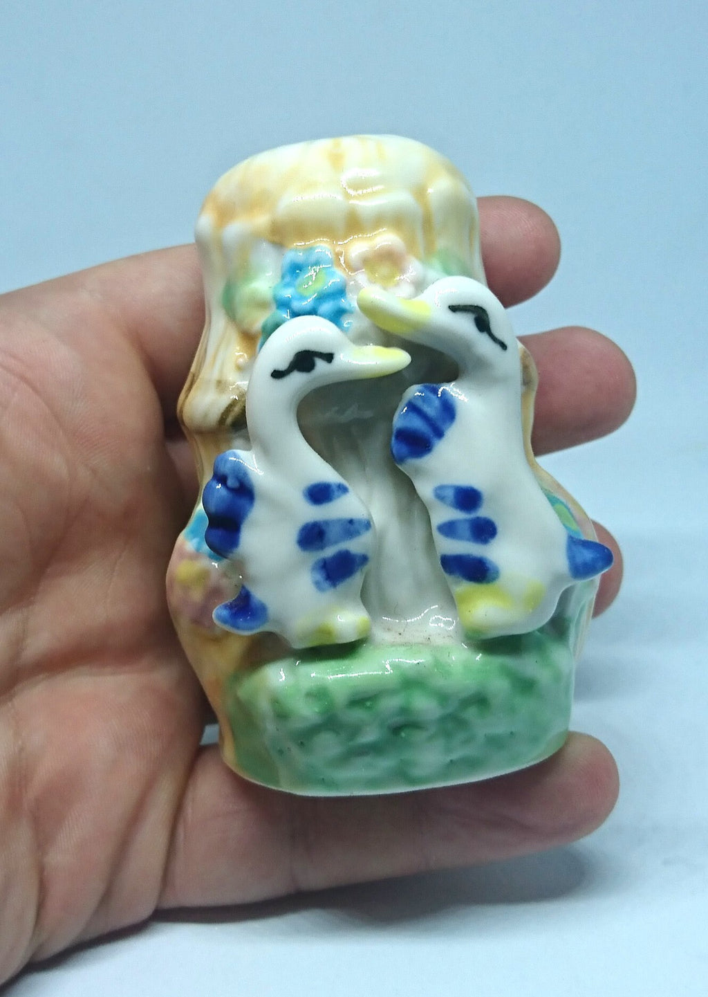 Vintage Duck Salt and Pepper Shakers with Matching Jars