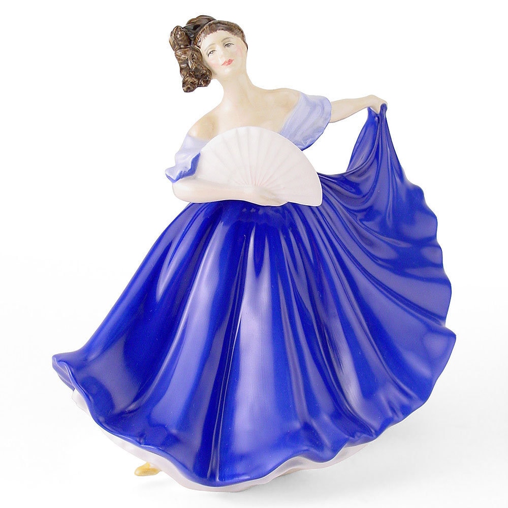 Royal Doulton Figurine Elaine, HN2791 Peggy Davies, Blue Dress, Porcelain
