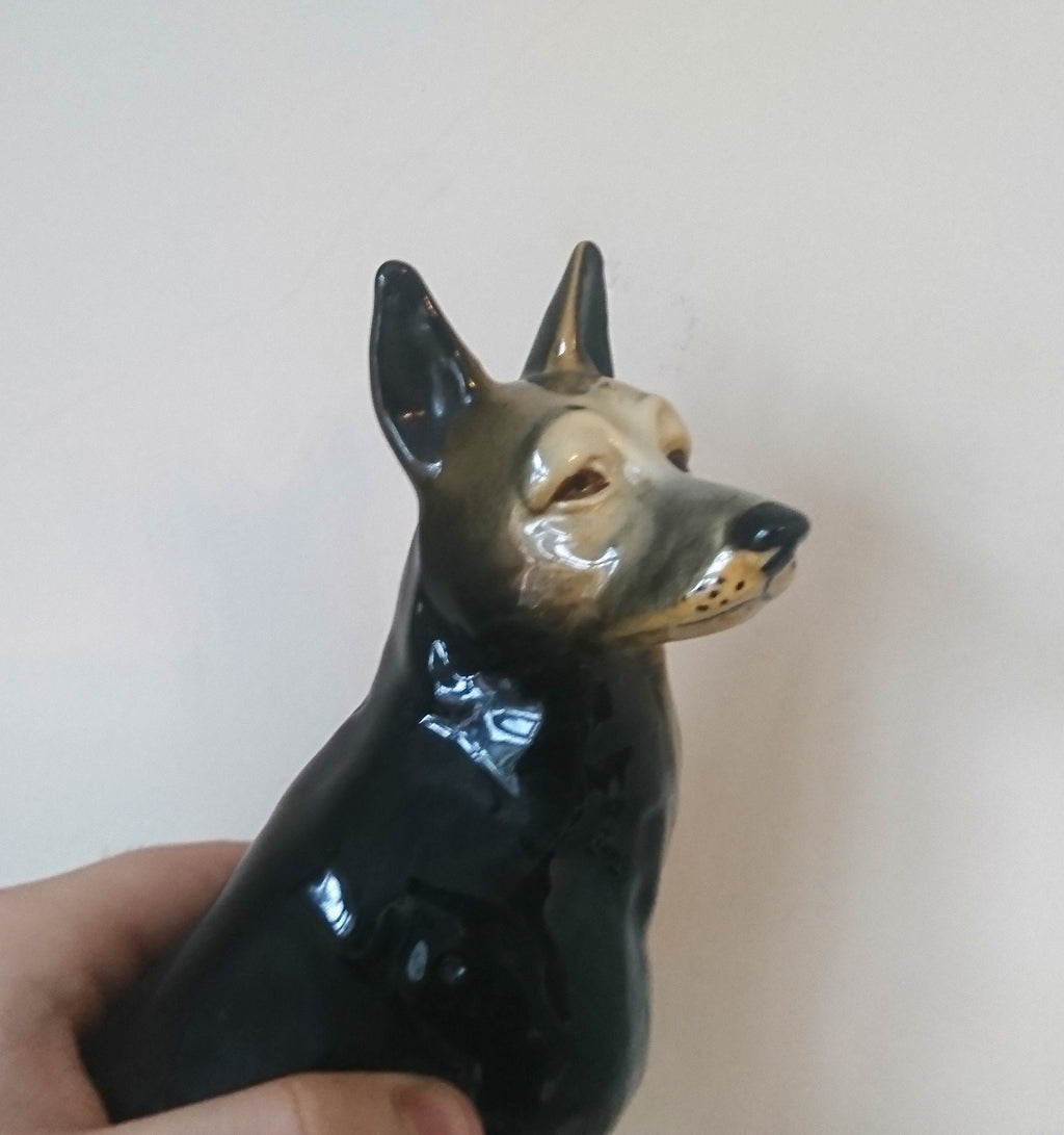 Vintage German Shepard Ceramic Dog Figurine Beswick Style Sculpture Ornament