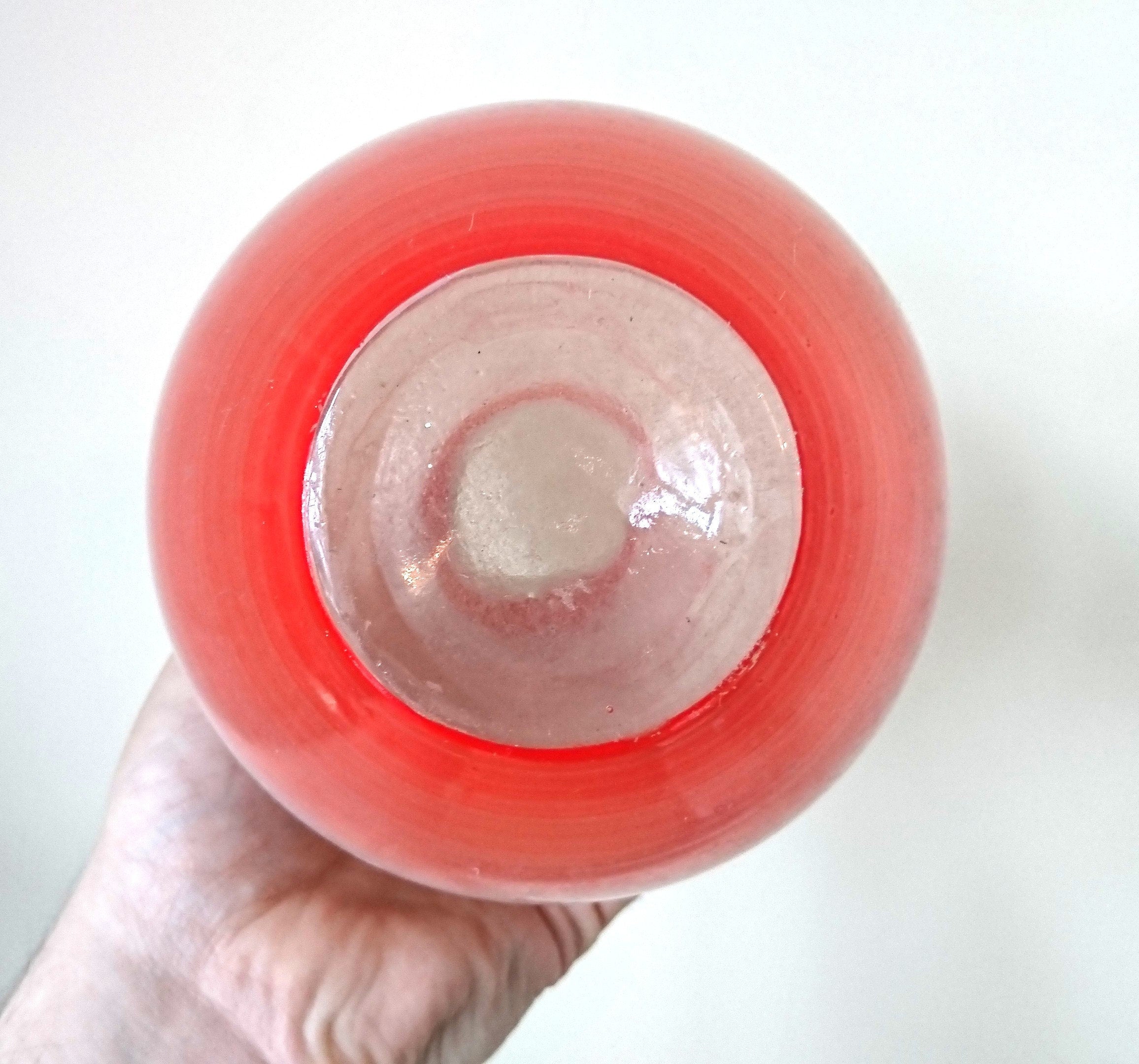 Vintage Floral Glass Vase 1950's Gold Gilt Poppy Vase