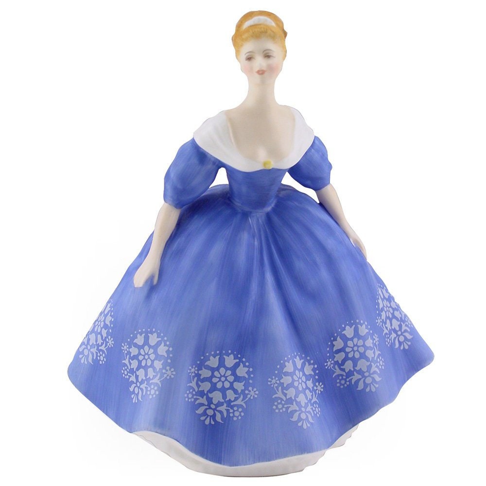 Royal Doulton Figurine Nina HN2347, Peggy Davies Classic Blue Dress