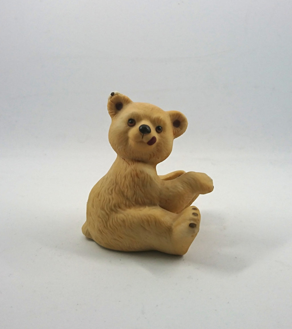 Vintage Franklin Mint Bear Figurine  Woodland Surprises Porcelain, Hand-Painted