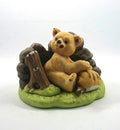 Vintage Franklin Mint Bear Figurine  Woodland Surprises Porcelain, Hand-Painted