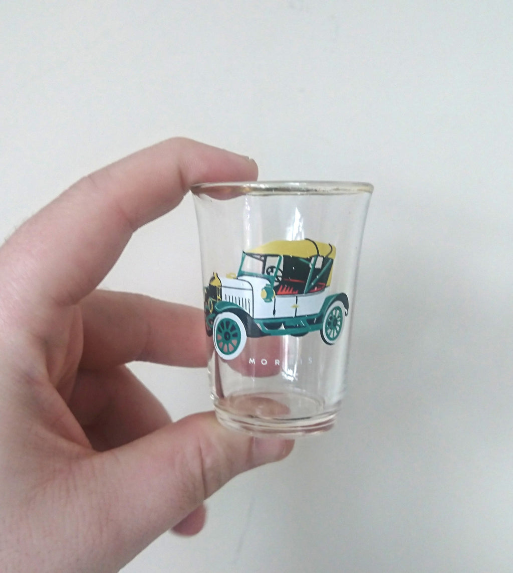 Vintage Car Shot Glasses, 1950s Ruhrglas Barware, Set of 6