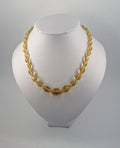 Vintage 1960's Yellow Glass Beaded Necklace Costume Jewellery Jewelry