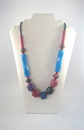 Vintage 1970s Lucite Chunky Beaded Necklace, Retro Costume Jewelry