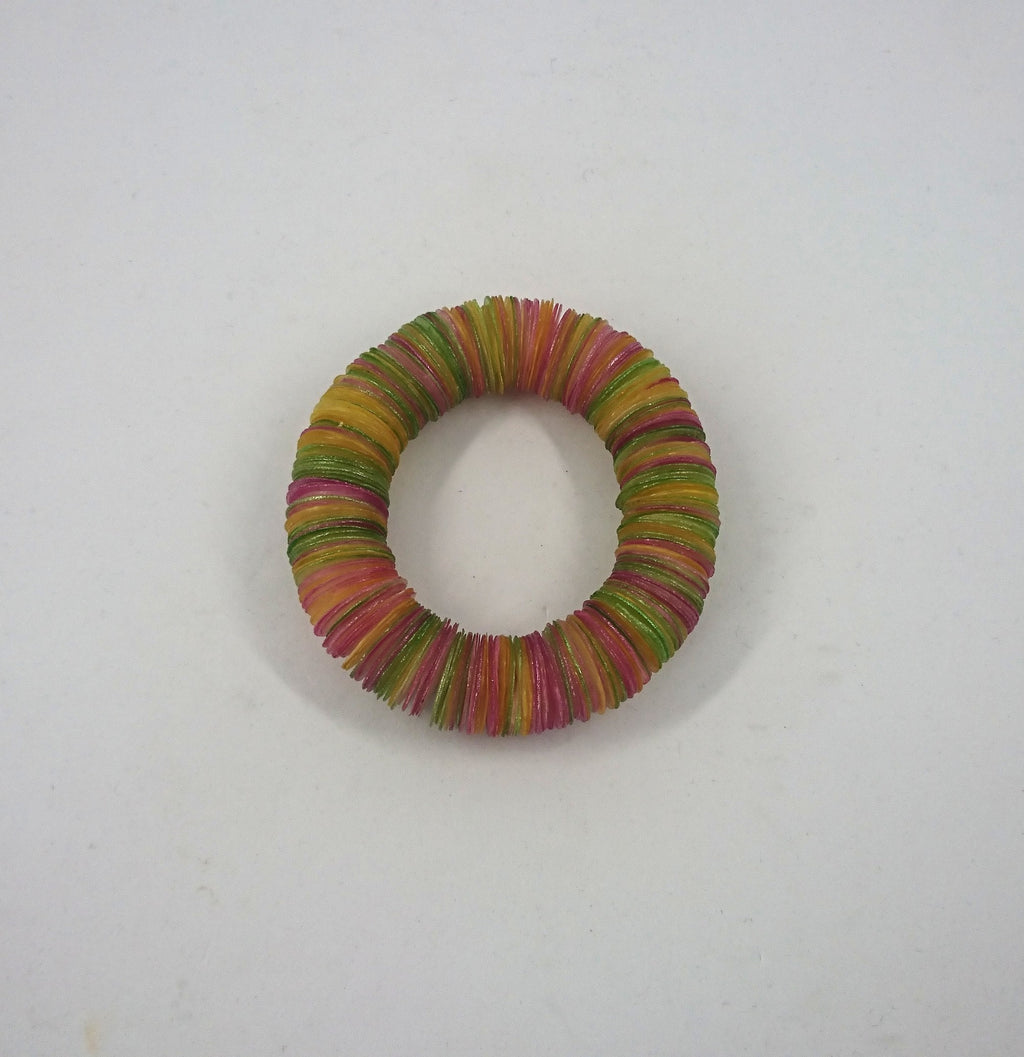 Vintage Dyed Shell Stretch Bangle - Boho Costume Jewelry