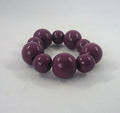 Vintage Wooden Beaded Purple Bangle Stretch Bracelet Costume Jewellery Jewelry