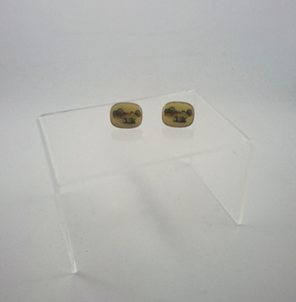 Vintage 1950s Car Cufflinks, Novelty Costume Jewelry