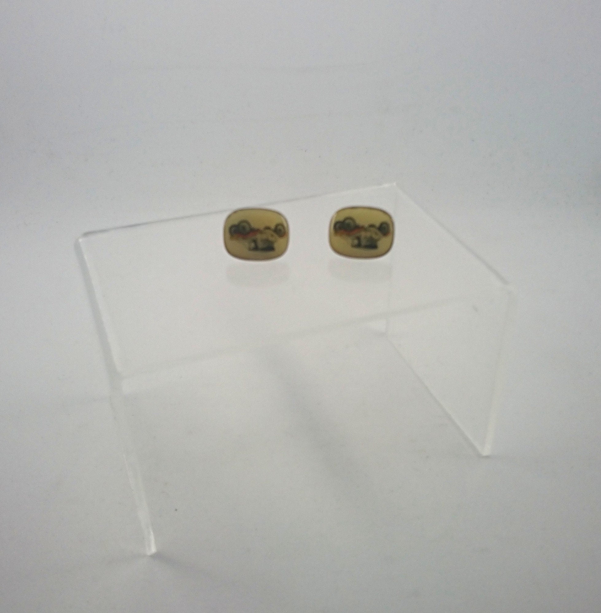 Vintage 1950s Car Cufflinks, Novelty Costume Jewelry