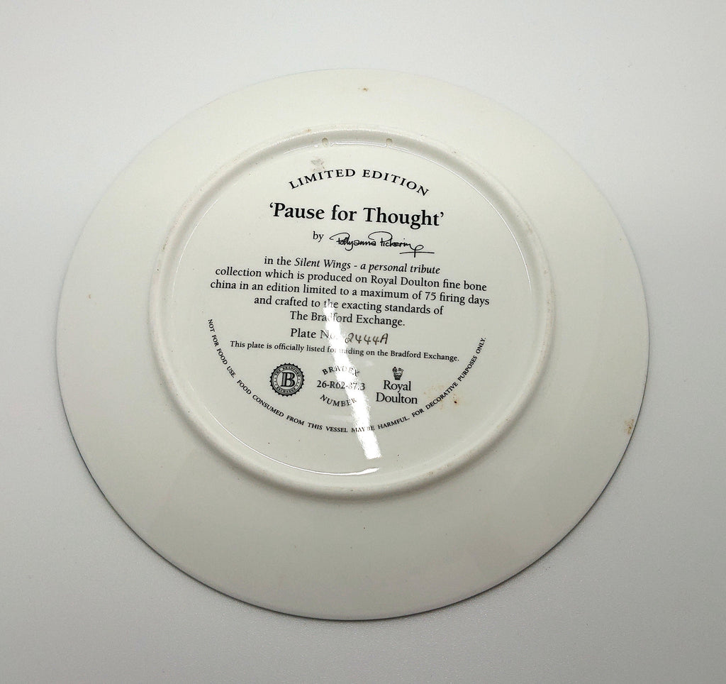 Vintage Owl Collectable Plate Limited Edition Pause for Thought Royal Doulton Wall Plate