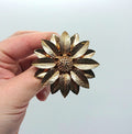 Vintage Sarah Coventry Gold Floral Brooch, 1960s Flower Pin