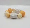 Vintage Yellow Beaded Bracelet Chunky Bangle Lucite Costume Jewellery Jewelry