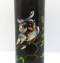 Vintage Brandy Bottle Decanter Ceramic Stoneware Hand Painted Owl Bottle Brown