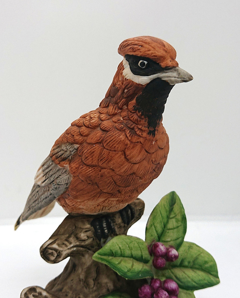 Vintage Jay Bird Figurine: Ceramic Floral Porcelain Bird, 6"