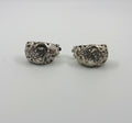 Vintage Silver Clip On Earrings Diamond Rhinestone Costume Jewellery Jewelry Diamante