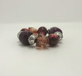 Vintage Lucite Bangle/Bracelet Chunk Beaded Bangle Purple, Red Peach Glitter Costume Jewellery Jewelry