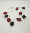 Vintage Lucite Beaded Necklace Long Chunky Marbled Costume Jewellery Jewelry
