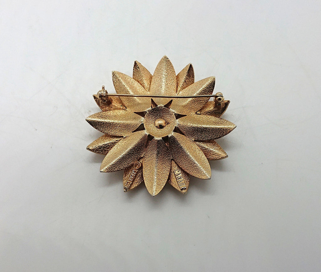 Vintage Sarah Coventry Gold Floral Brooch, 1960s Flower Pin