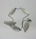 Vintage Silver Tone Leaf Necklace, Autumn Jewelry, 21 Inch