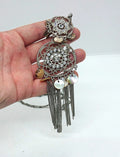 Vintage Silver Pendant Necklace Tassel Diamond Rhinestone long Chain Necklace Costume Jewellery Jewelry