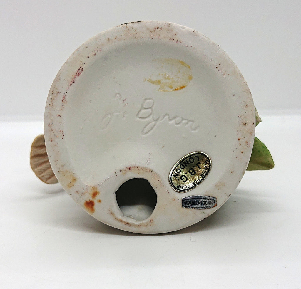 Vintage Jay Bird Figurine: Ceramic Floral Porcelain Bird, 6"