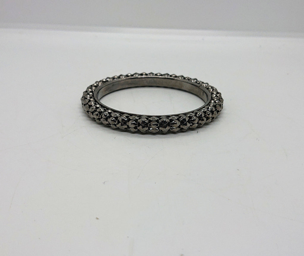 Vintage Mesh Silver Tone Bangle - 1970s Punk Industrial Jewelry