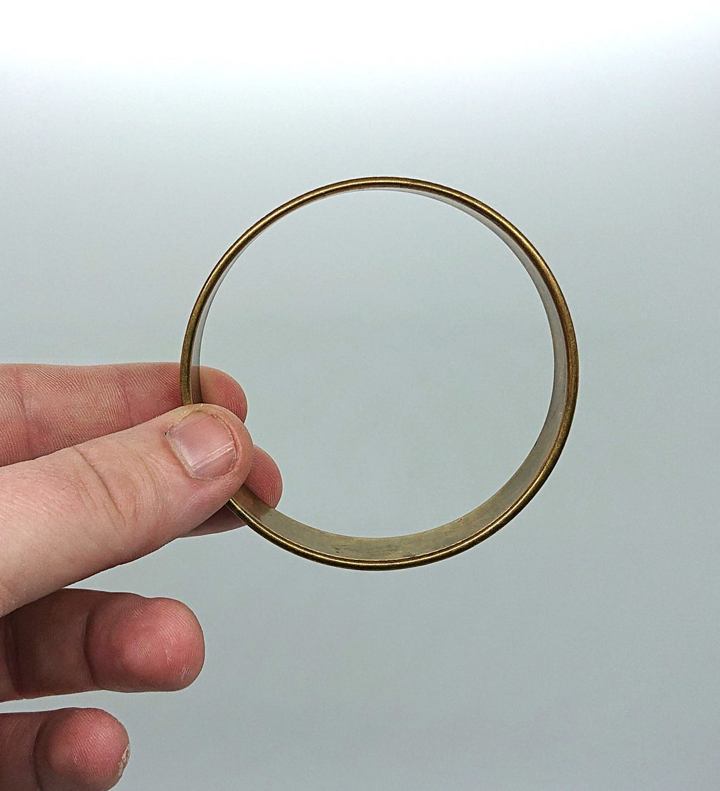 Vintage Gold Bangle Sparkly Clear Mosaic Glass Bangle 70's Retro Costume Jewellery Jewelry