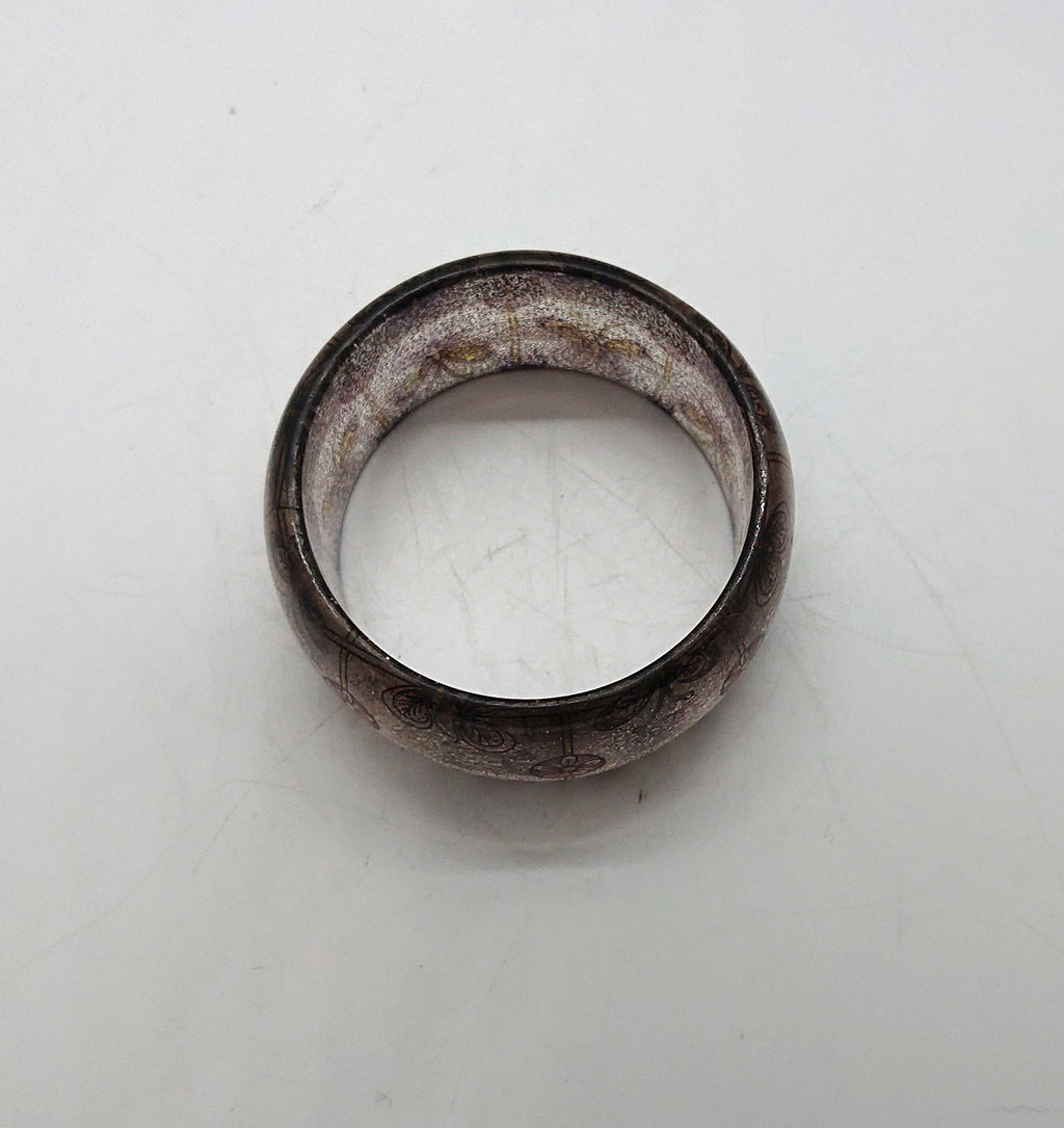 Vintage Chunky Lucite Bangle Butterfly Floral Glitter Bangle Costume Jewellery Jewelry