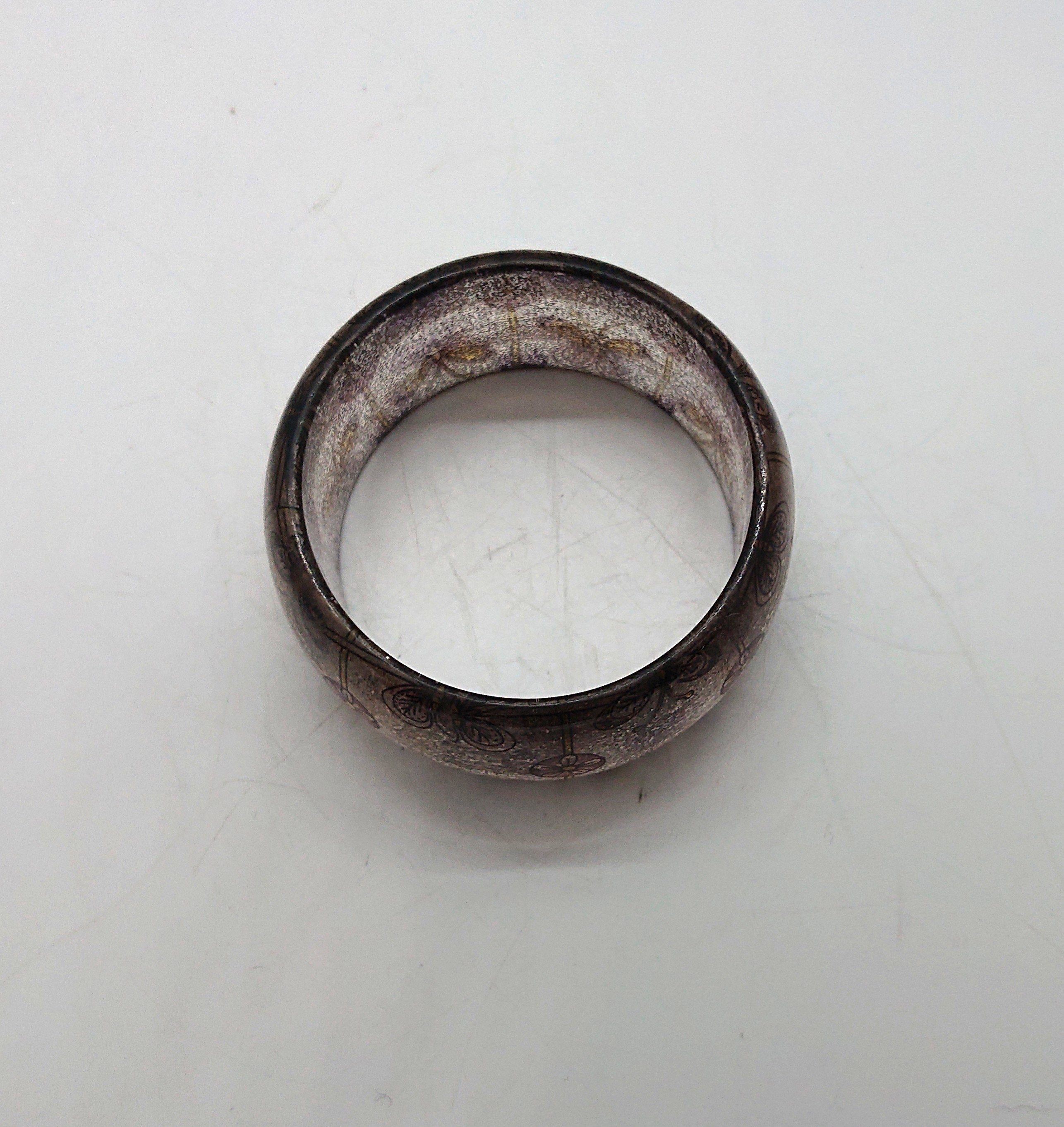 Vintage Chunky Lucite Bangle Butterfly Floral Glitter Bangle Costume Jewellery Jewelry