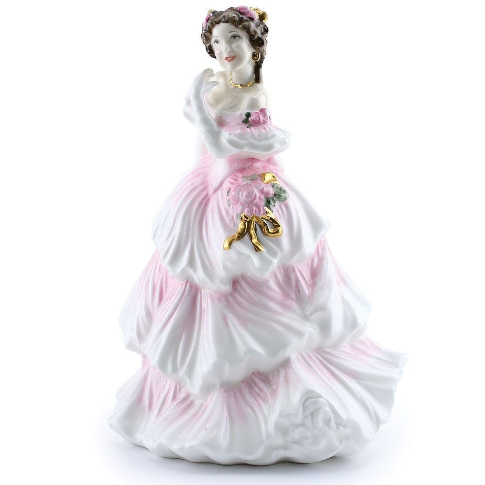 Royal Doulton Figurine Joy HN 4053  Lady Figure Vintage Bone China Lady Figurine, Collectable Porcelain Pink and White  by Valerie Annand