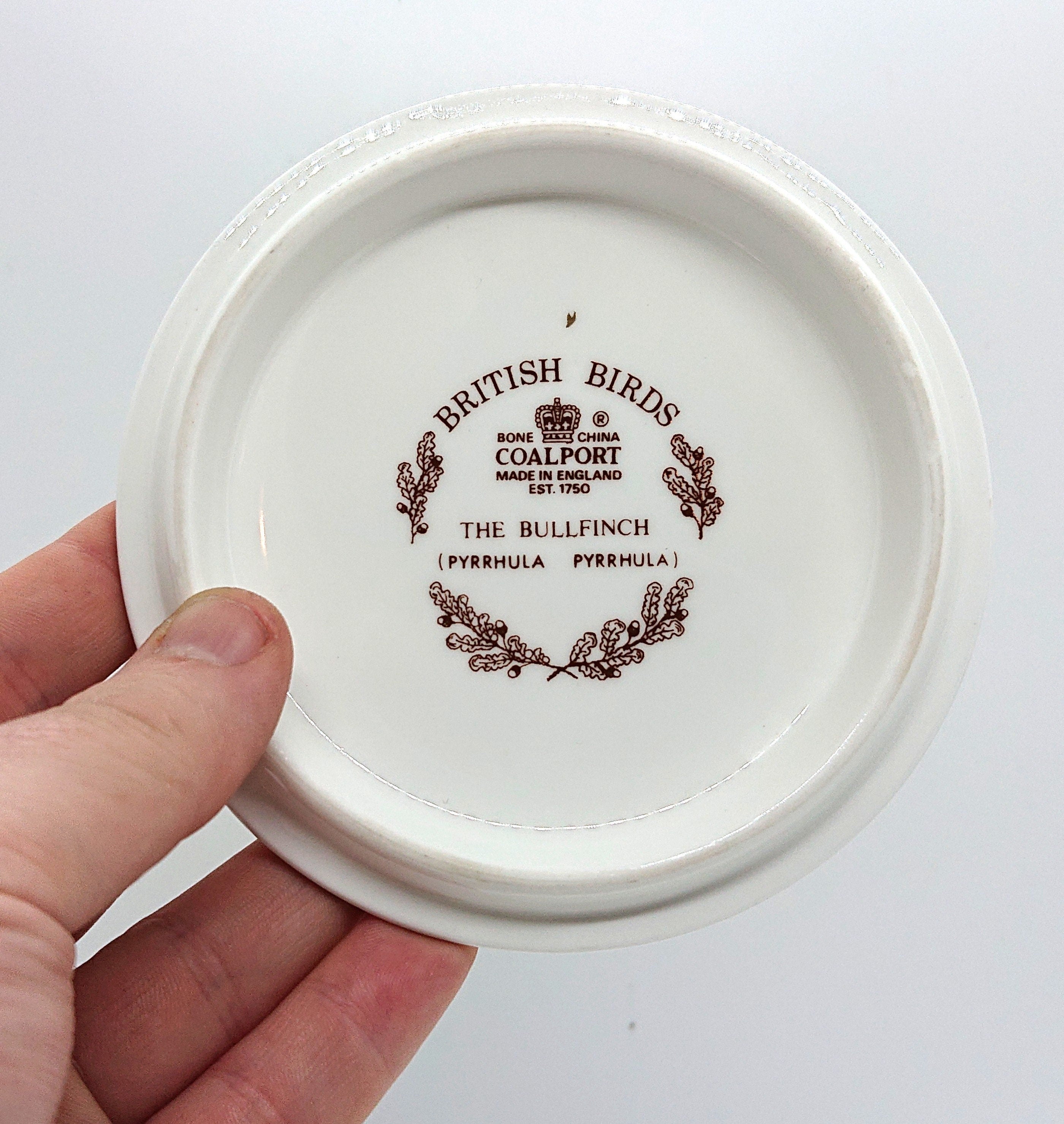 Vintage Coalport Bullfinch Trinket Dish, British Bird Bone China Jewelry Tray