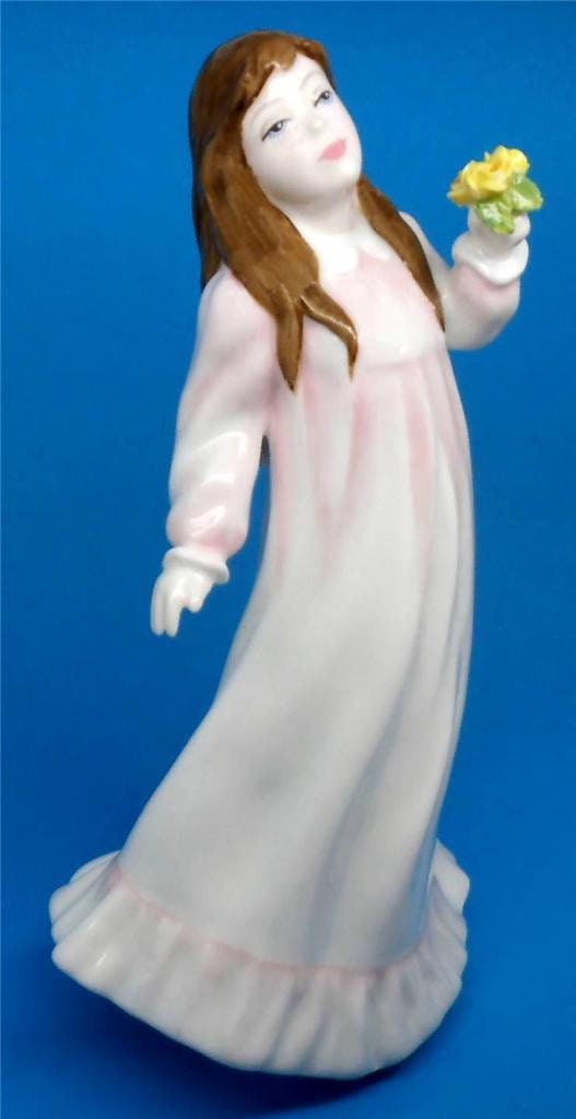 Royal Doulton Flowers for Mother HN3454  Royal Doulton  Lady Figurine Family by Pauline Parsons Pink and White Dress Bone China