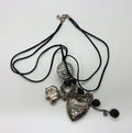 Vintage Silver Charm Necklace Heart, Flower, Elephant Charm Pendant Costume Jewellery Jewelry