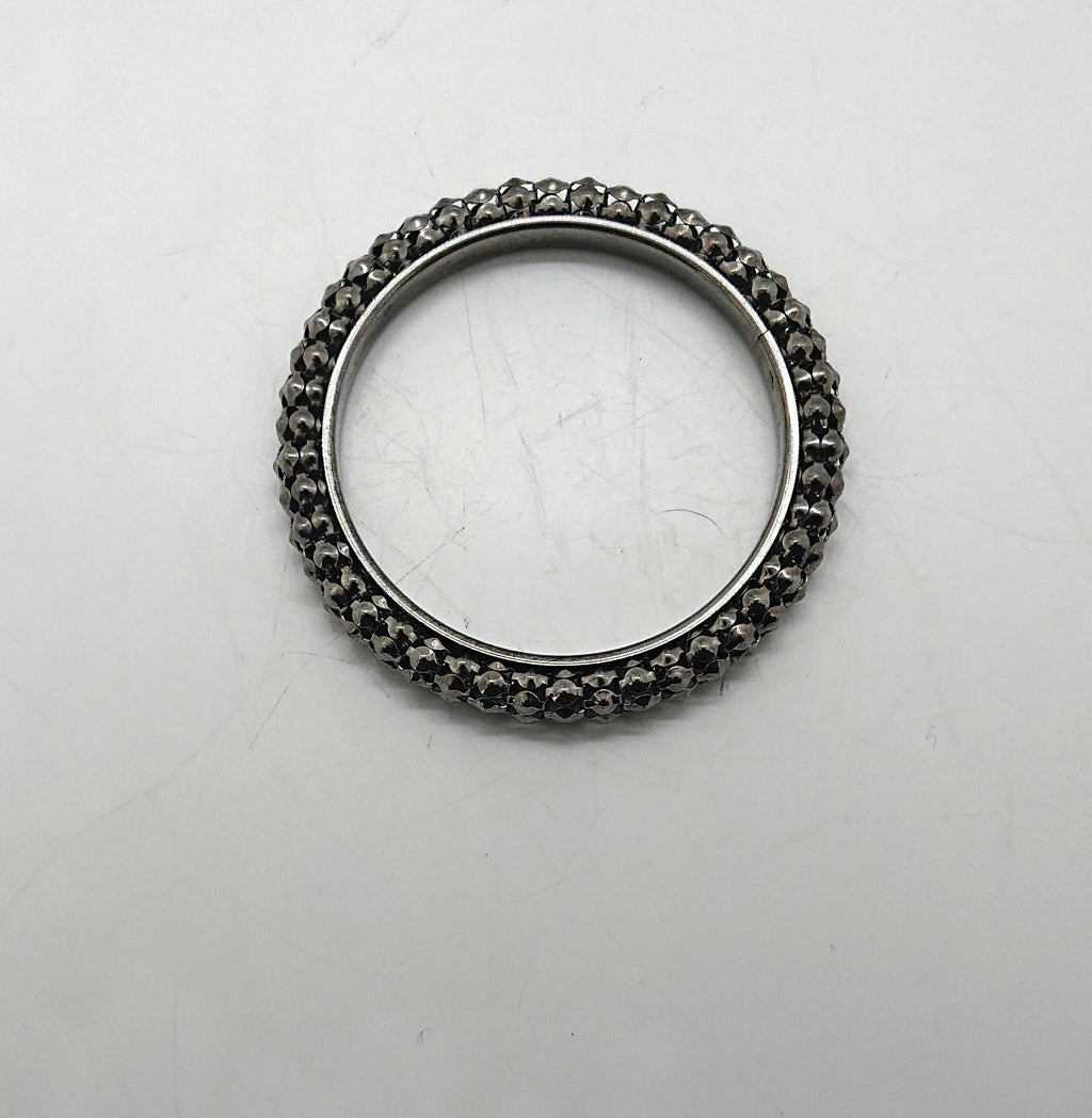 Vintage Mesh Silver Tone Bangle - 1970s Punk Industrial Jewelry