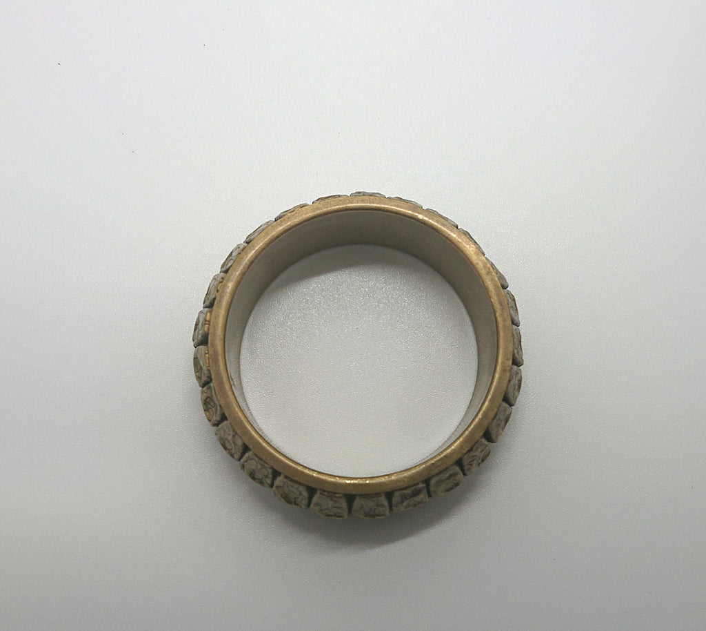 Vintage Gold Bangle Chunky Metal Gold Print Bangle oversized Bracelet Costume Jewellery Jewelry