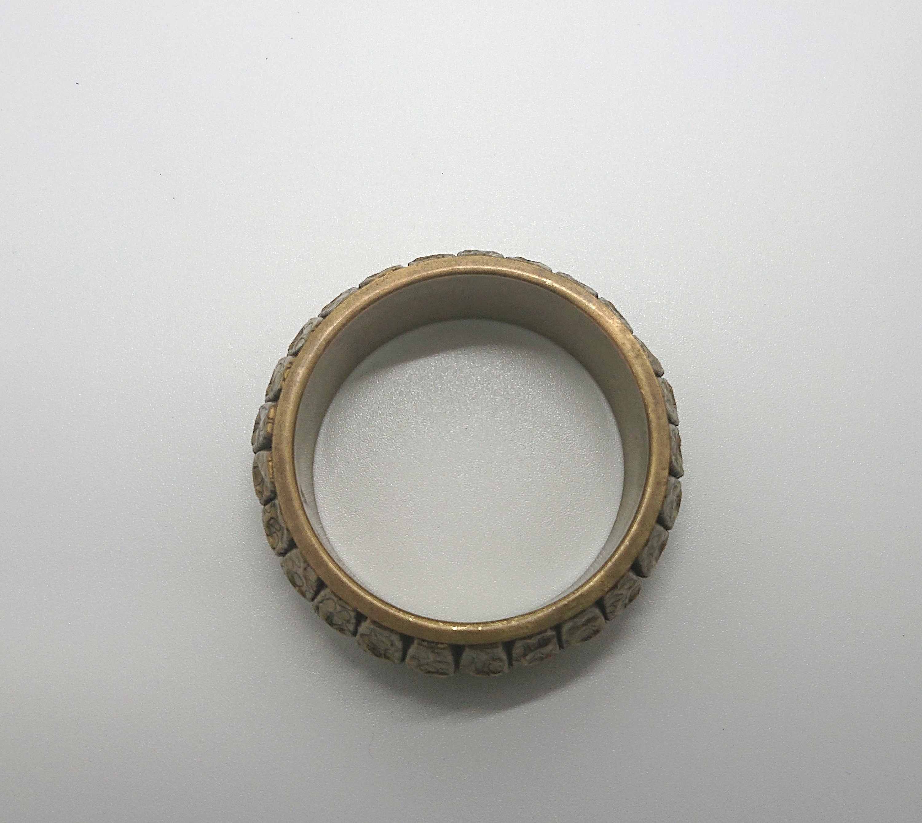 Vintage Gold Bangle Chunky Metal Gold Print Bangle oversized Bracelet Costume Jewellery Jewelry