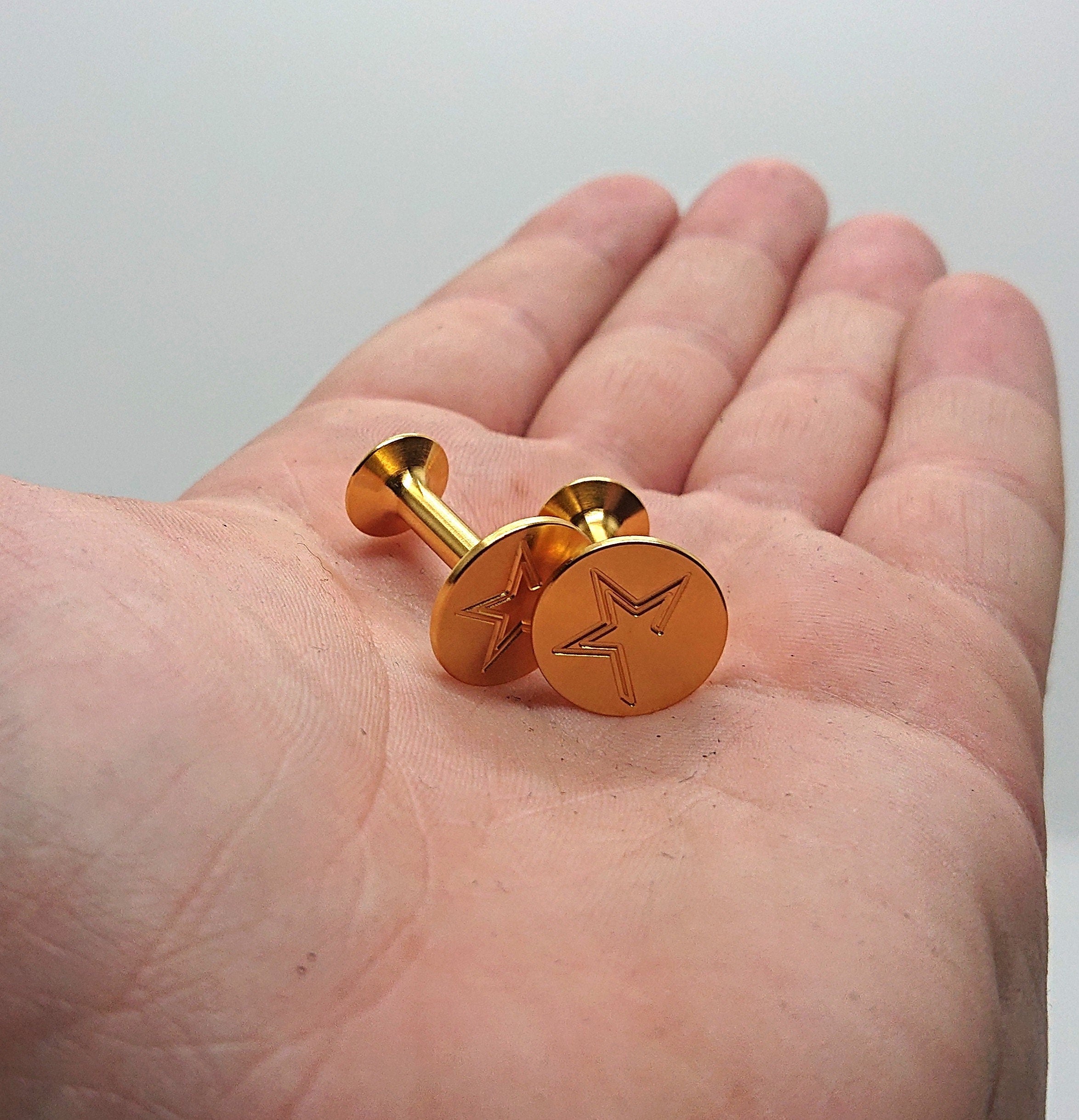 Vintage Boxed Gold Cufflinks Circular Star Gold Tone Metal Mens Cuff Links Jewellery Gift for Him Jewelry