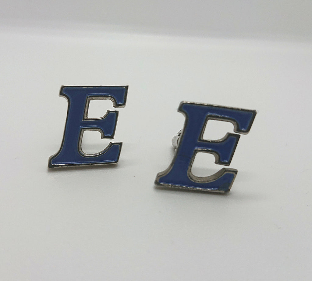 Vintage Cuff Links Initials Novelty Cufflinks E Alphabetical cufflinks  Silver Tone Metal Costume Jewellery Gift for Him Jewelry