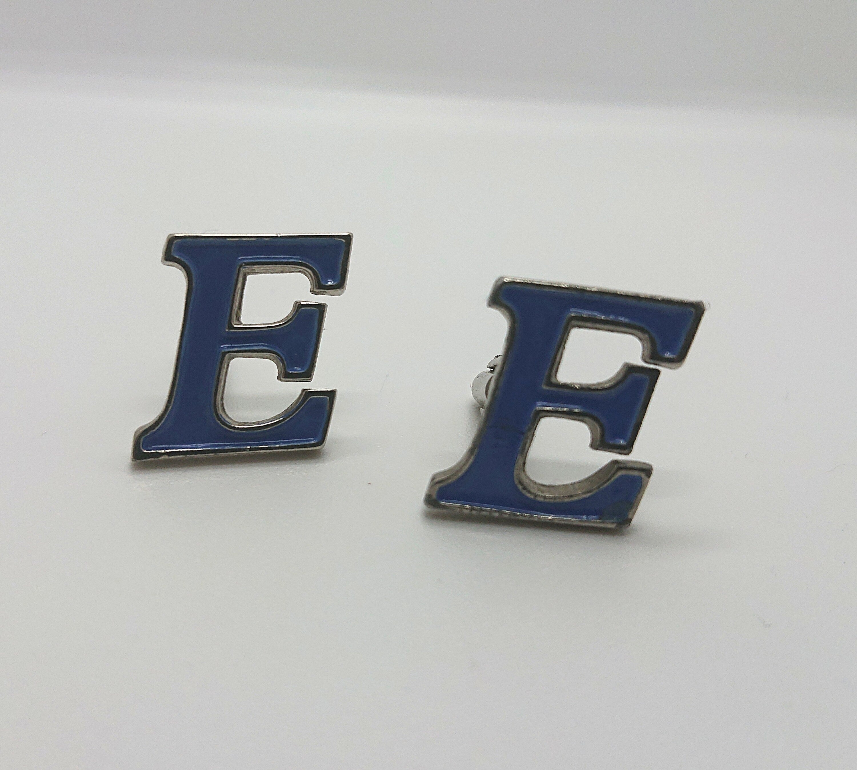 Vintage Cuff Links Initials Novelty Cufflinks E Alphabetical cufflinks  Silver Tone Metal Costume Jewellery Gift for Him Jewelry