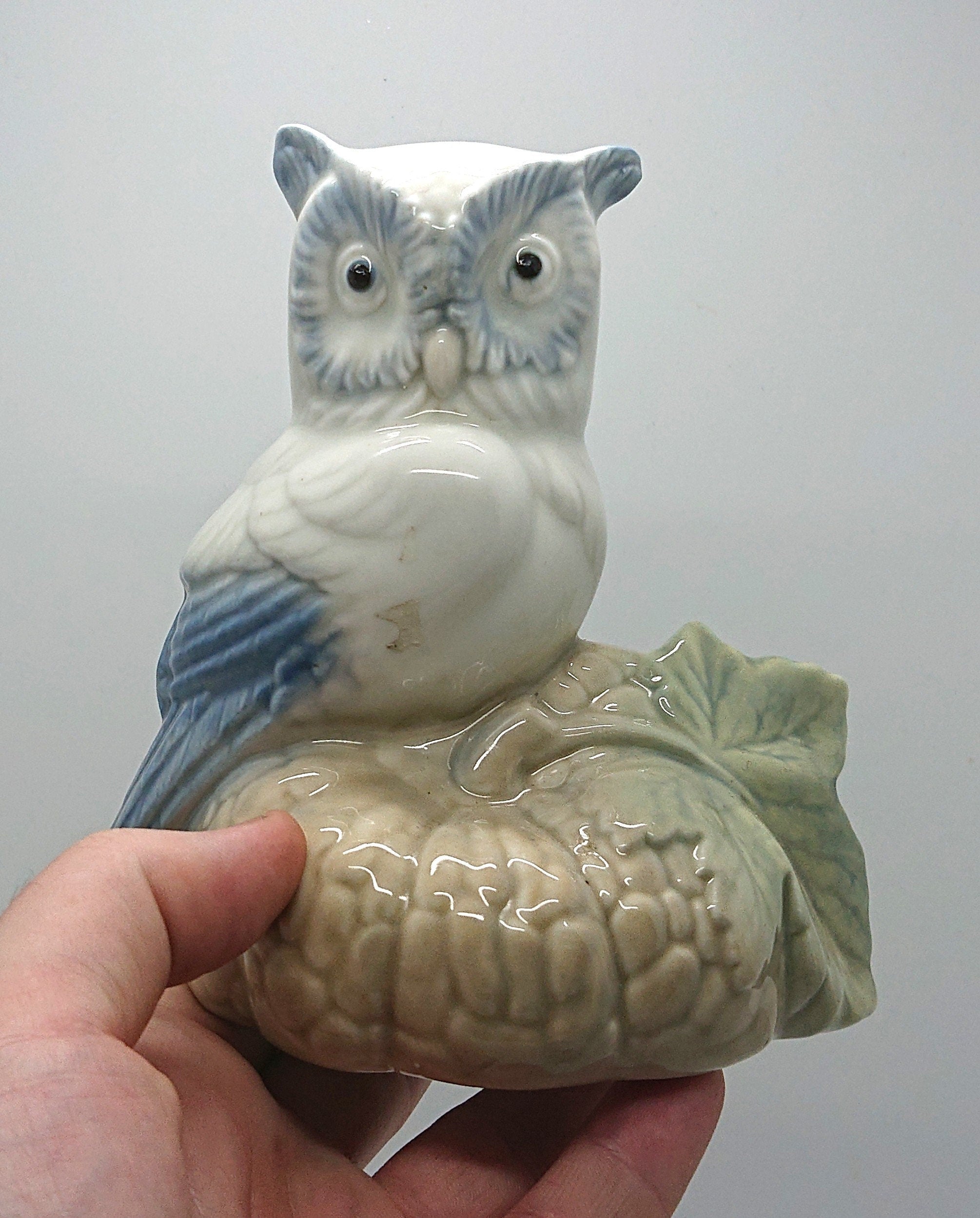 Vintage Ceramic Owl Figurine Tawny Owl Ornament Collectable Decorative Bird Owl  Lladro Style Bird Figure