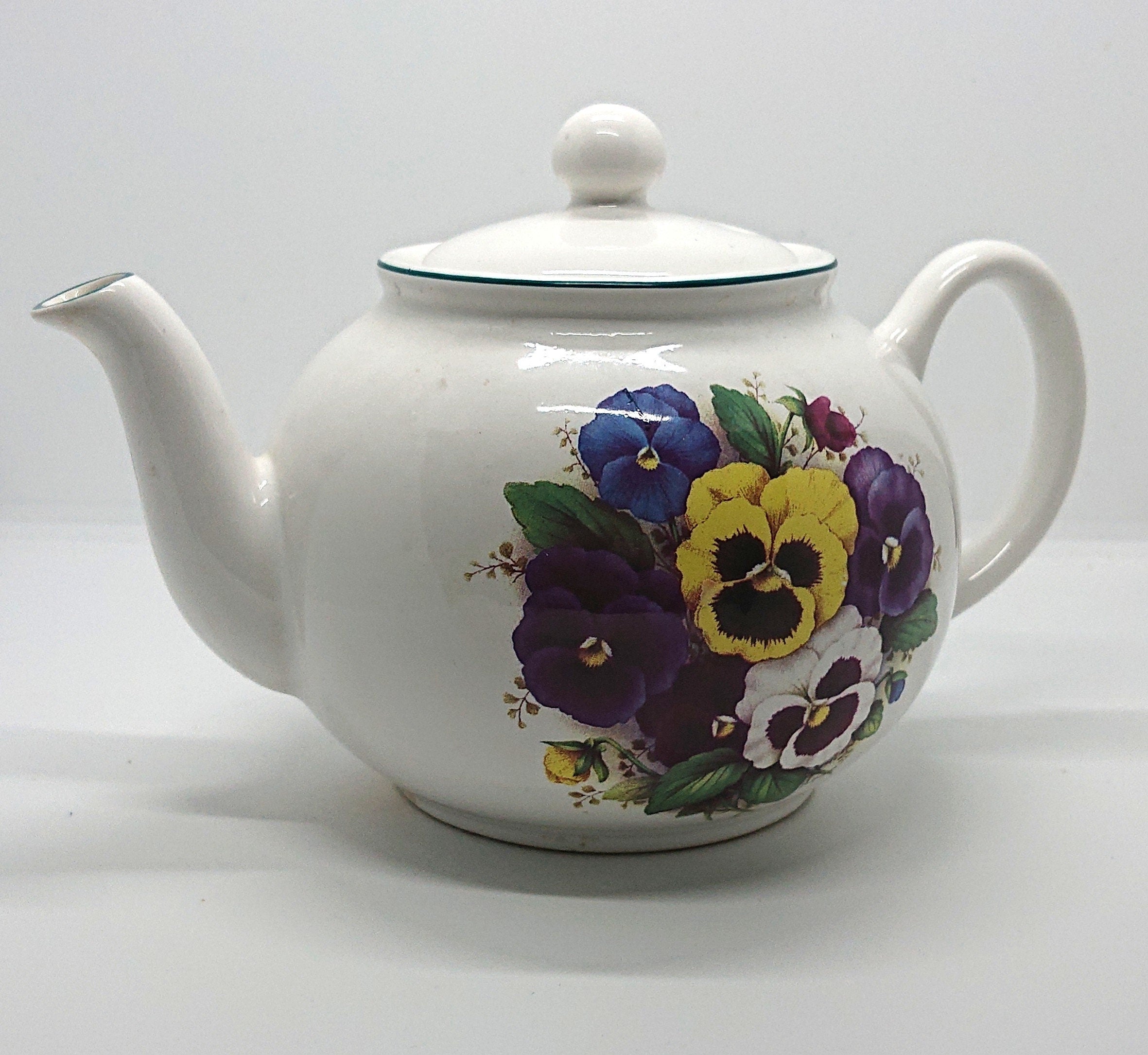 Vintage Sadler Teapot, 1970s Floral Ceramic, Country Kitchen Decor
