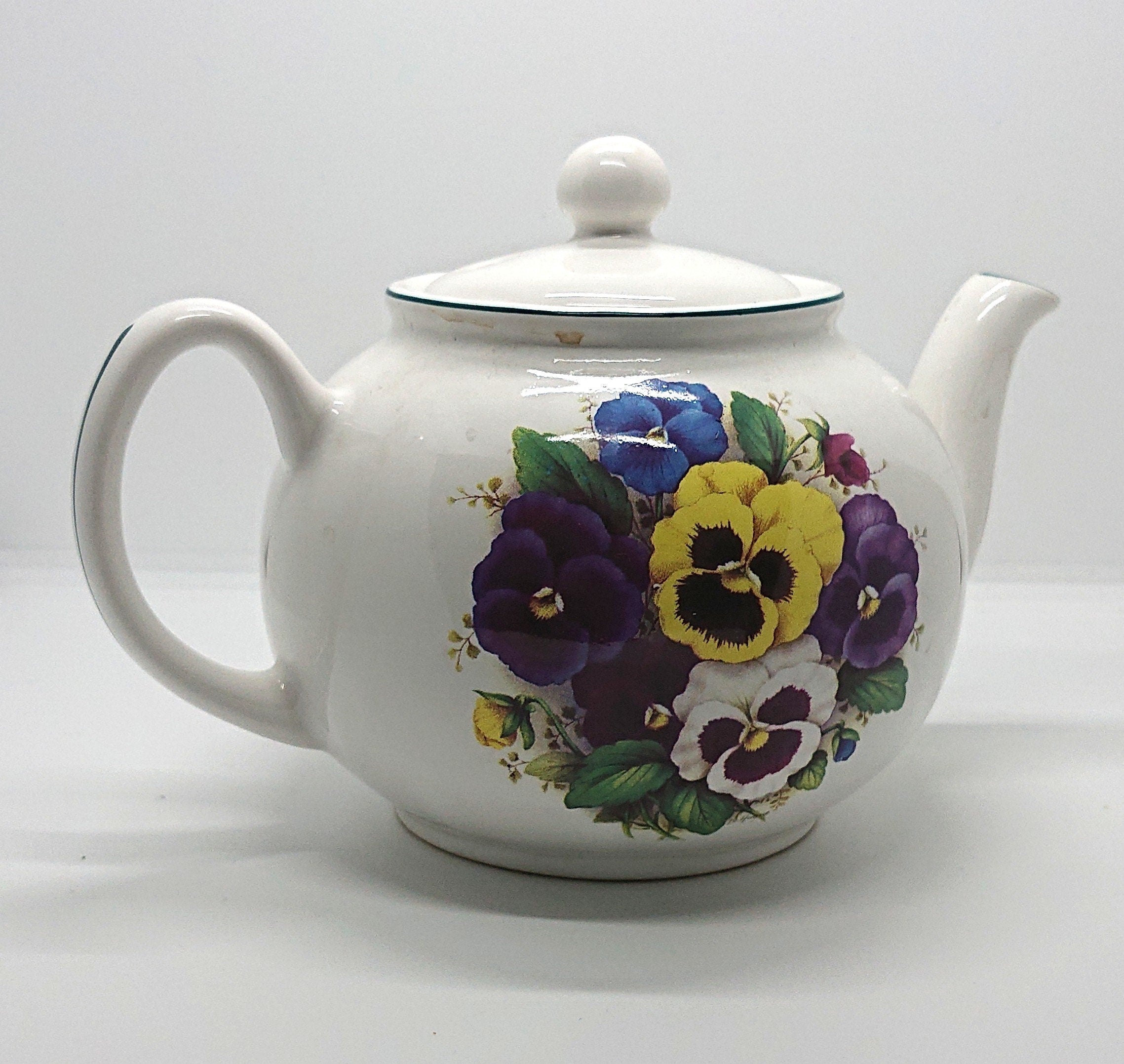 Vintage Sadler Teapot, 1970s Floral Ceramic, Country Kitchen Decor