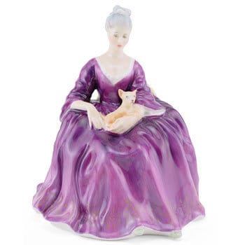 Royal Doulton Charlotte HN2421  Royal Doulton Figurine Purple Dress Classic Pretty Ladies by John Bromley Lady Figure
