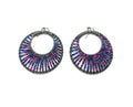 Vintage Seed Bead Earrings Chunky Round Dangle Drop Purple, Pink, Blue Costume Jewellery Jewelry Hippie Earrings