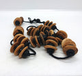 Vintage Wooden Necklace Boho Hippie Style Wooden Beaded Necklace Black and Brown Button Beads.