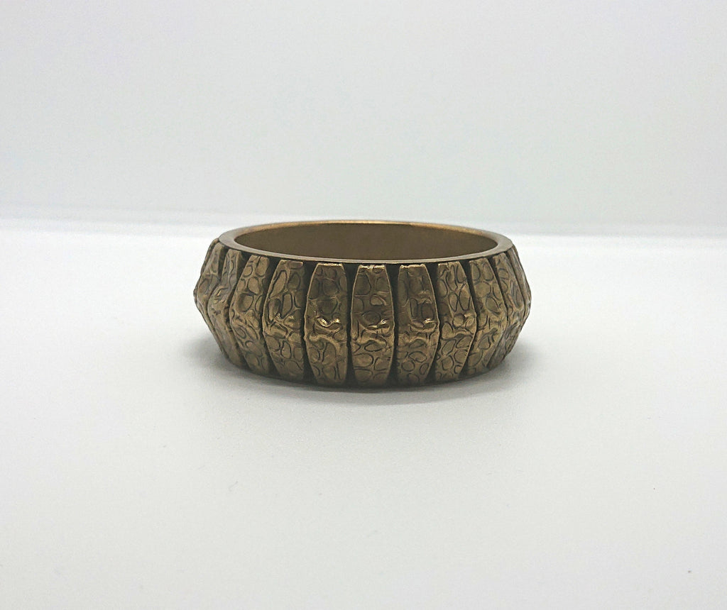 Vintage Gold Bangle Chunky Metal Gold Print Bangle oversized Bracelet Costume Jewellery Jewelry