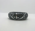 Vintage Chunky Glass Mosaique Art Black and Clear Oversized Costume Jewellery Jewelry Bracelet