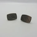 Vintage 1970s Silver Tone Cufflinks, Geometric Design